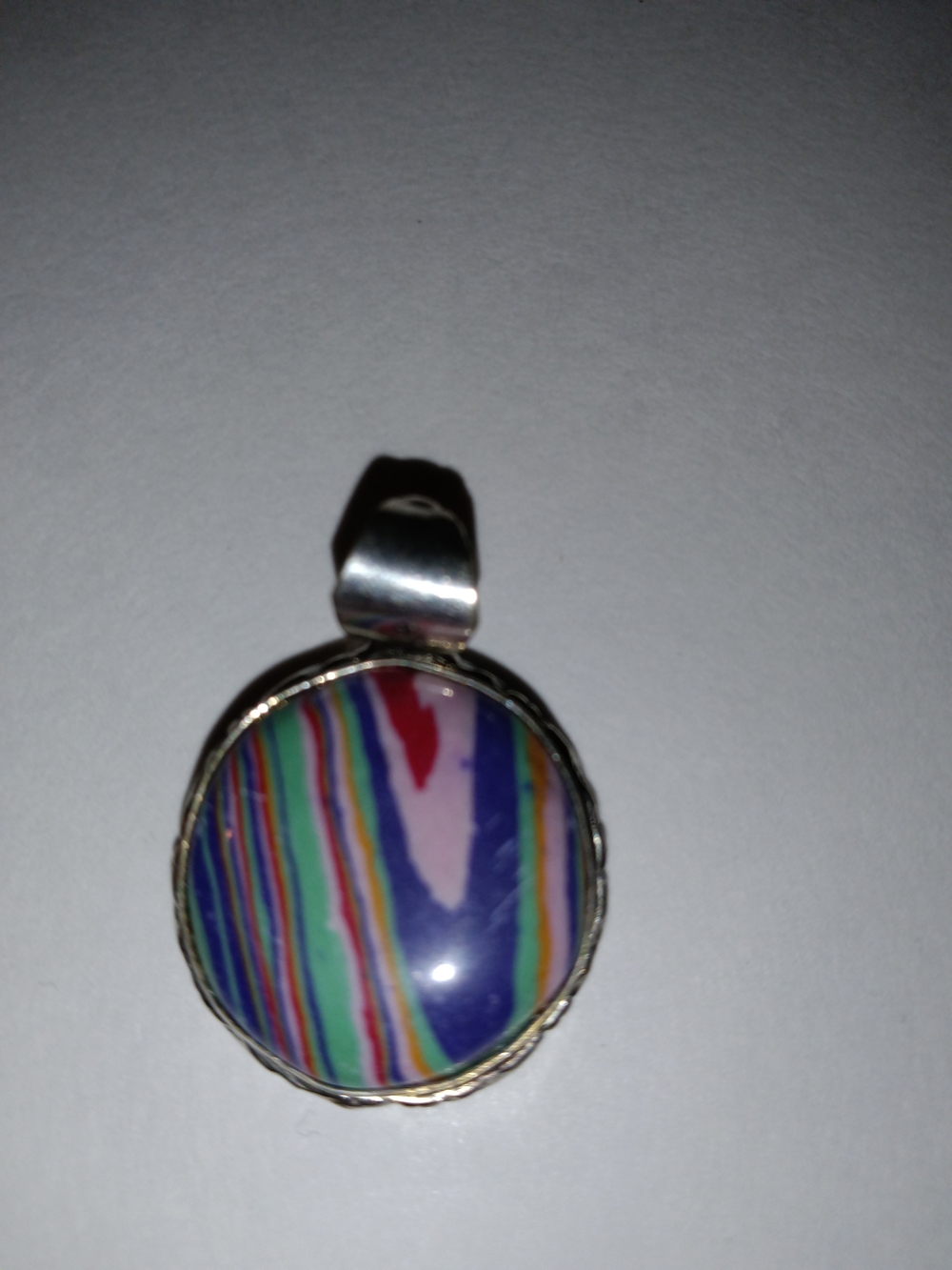 Multicolor Striped Round Pendant - Women Jewelry
